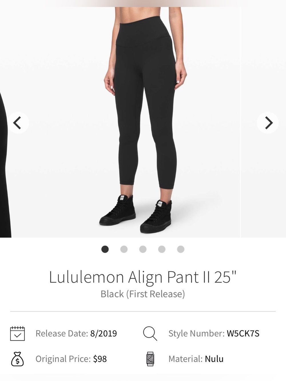 Lululemon Align High Rise Pant 25"